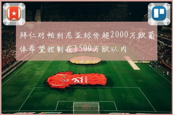 拜仁对帕利尼亚标价超2000万欧葡体希望控制在1500万欧以内